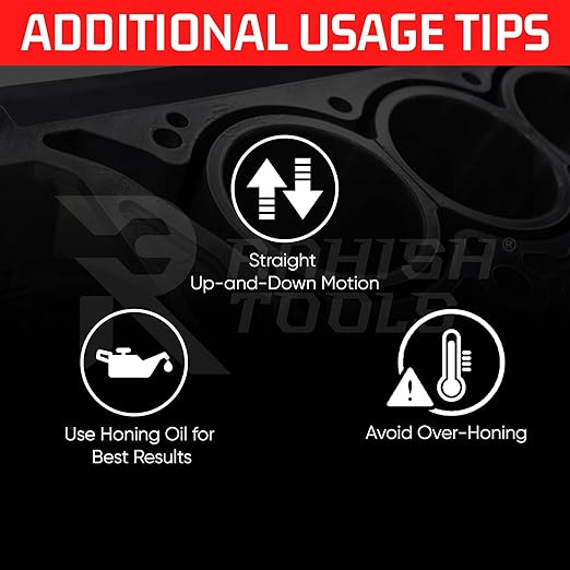 Engine Cylinder Hone Kit 45mm to 65mm Adjustable Handheld Honing Machine Tool Kit with 16 Stones Sizes 3" x5/16 x5/16 - Works for Mid-Size to Larger Car Engines