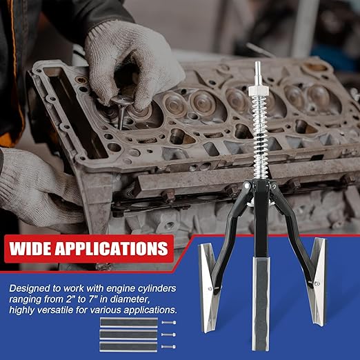 Engine Cylinder Hone Adjustable Deglazer Set for Grinding Holes from 2" to 7" in Diameter, Adjustable Brake Piston Honing Tools with Extra 3-Piece 4" Long Stones 220 Grit (4")