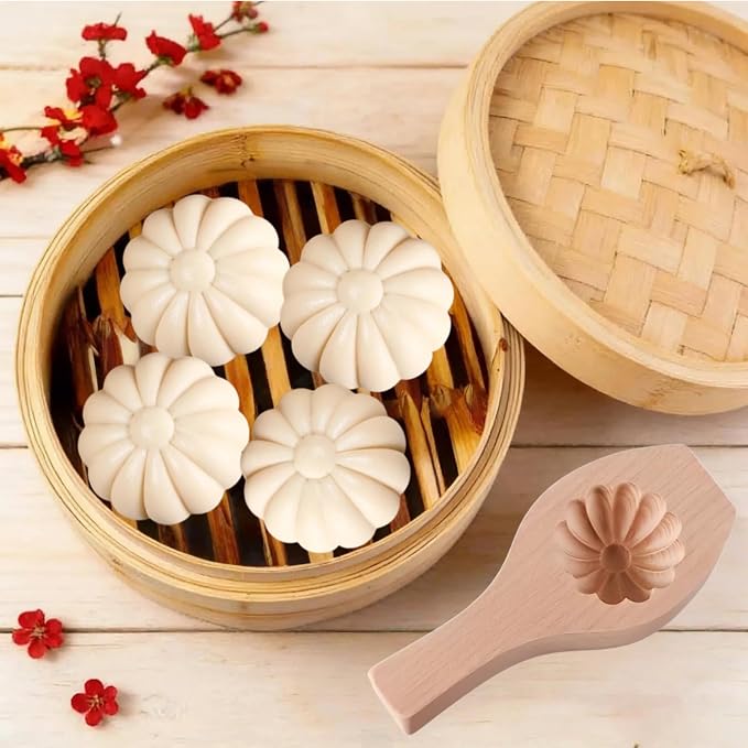 Wooden Bao Bun Maker,Baozi Maker Machine,Wooden Steam Bun Mold,This Kitchen Appliances And Gadgets Is the Best Gift for Asian Food Enthusiasts And Dumpling Maker (Steamed Bun C)