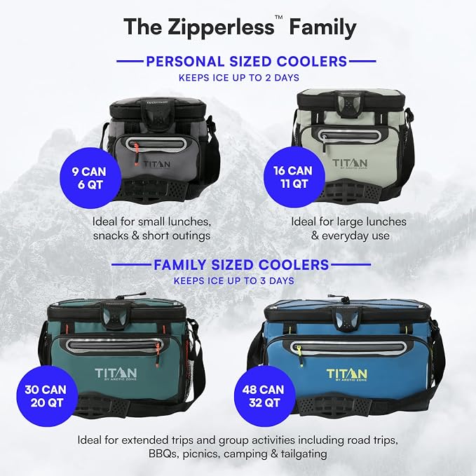 Titan by Arctic Zone Deep Freeze Cooler - Zipperless Hardbody Cooler - Deep Freeze Insulation, HardBody Liner, and SmartShelf
