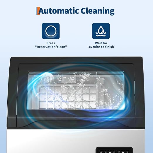 Commercial Ice Maker Machine 130 lbs/24h with 36 lbs Storage Capacity,Built-in/Freestanding Ice Maker with LED Display & Self-Cleaning, ETL Certified for Home Bar Restaurant