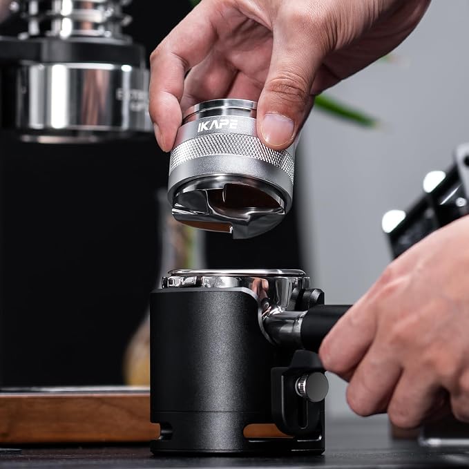 IKAPE Coffee Products, 49MM Coffee Distributor & Hand Tamper, Adjustable Depth Espresso Distributor Fits All 49mm Espresso Portafilter