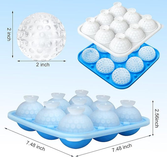 Sidosir 2025New Golf Ball Chocolate Silicone Molds with Lid for Cake Decorations,9-Cavity 3D Golf Ball for Ice, candy, Hot Chocolate Bomb