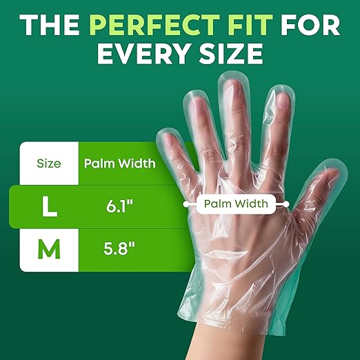 Keppi 600 Pack Disposable Gloves Medium – Clear HDPE Plastic, Food Safe, Latex-Free, BPA-Free – Single-Use for Cooking, Food Prep, Cleaning & Serving