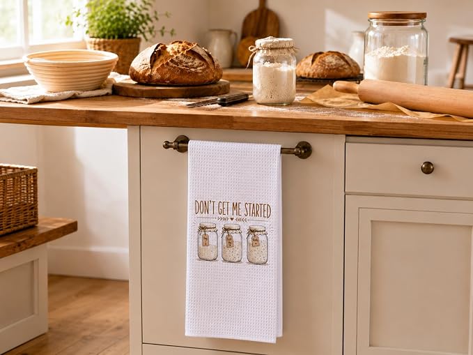LXOMILL Sourdough Gifts, Funny Kitchen Towels Set for Bread Bakers