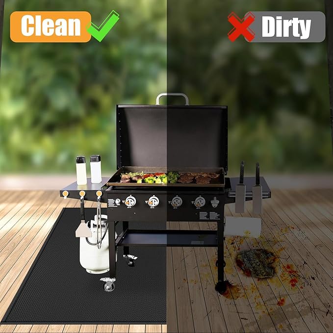 40" Square Fire Pit Fireproof Mat, 4 Layers Under Grill Mat BBQ Pad Fireproof Waterproof Oil-Proof Protect for Deck Patio Grass Outdoor Wood Burning Fire Pit and BBQ Smoker