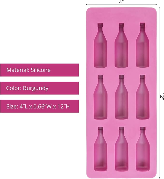 Fairly Odd Novelties Ice Cube Tray, Four Pack, Burgundy Wine