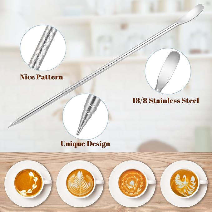 Amrules Milk Frothing Pitcher, 20oz Milk Frother Cup with Clear Scale, 304 Stainless Steel Cappuccino Espresso Machine Accessories for Barista Coffee Bar with Latte Art Pen, Black