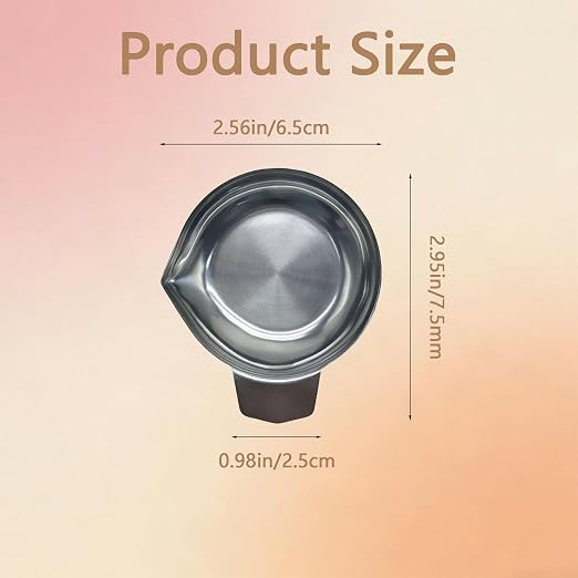 2Pcs Metal Weighing Pans with Narrow Spout & Anti-Static Non-Stick Surface, Mini Metal Scale Trays for Powder Liquid Jewelry Lab Kitchen, Includes 2 Black Cleaning Brushes