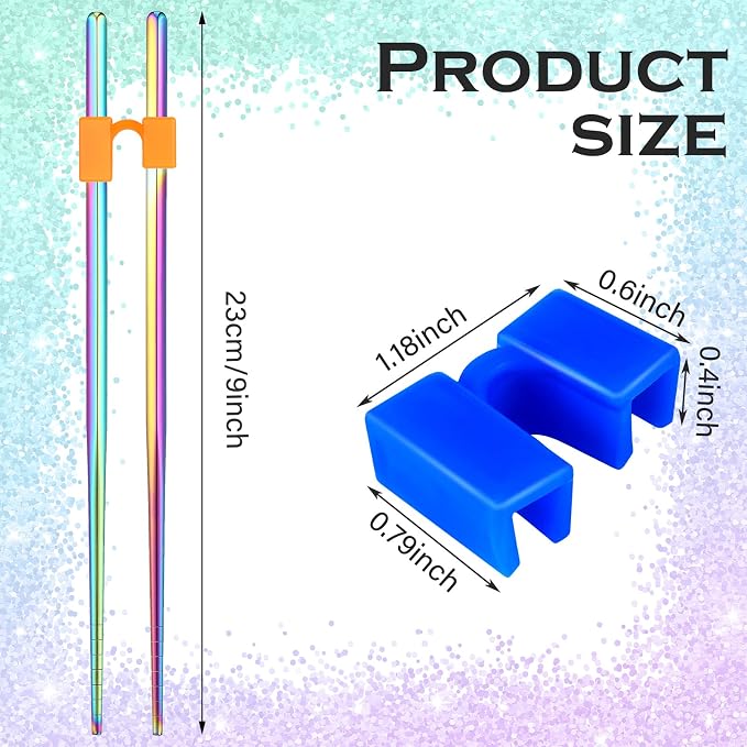 5 Pairs Reusable Chopsticks Helpers Training Chopstick for Beginner Replaceable Practice Chopsticks Non-slip Training Chopstick for Adults Learner(Stainless Steel,Colorful)
