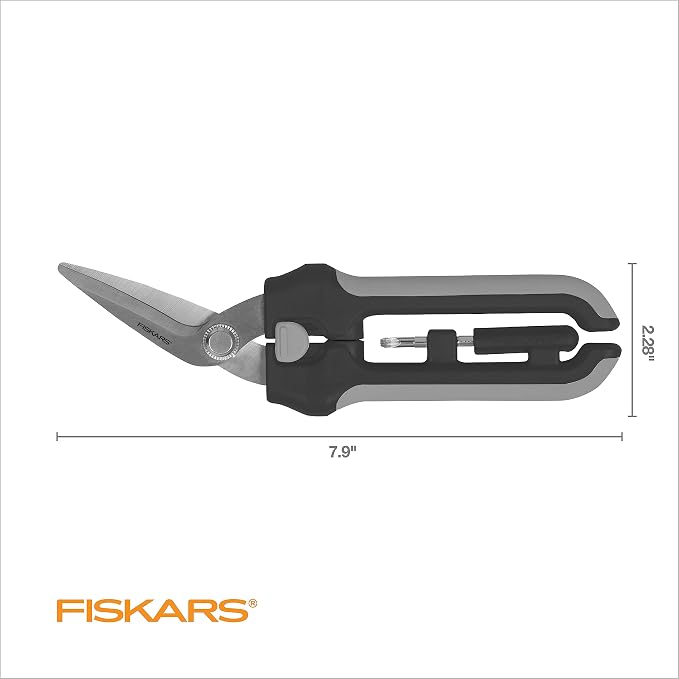 Fiskars Everyday Package Opener, Heavy-Duty Sharp Blades, Clamshell & Zip Tie Cutter, Large, Assorted Colors