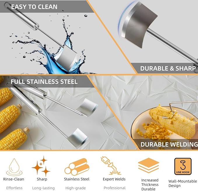 (3Pcs) Corn Cob Peeler, Corn Stripper, Corn Holder, Corn Peeler for Corn on the Cob, Corn Cob Stripper Tool, Efficient Design Perfect for Dining Enthusiasts