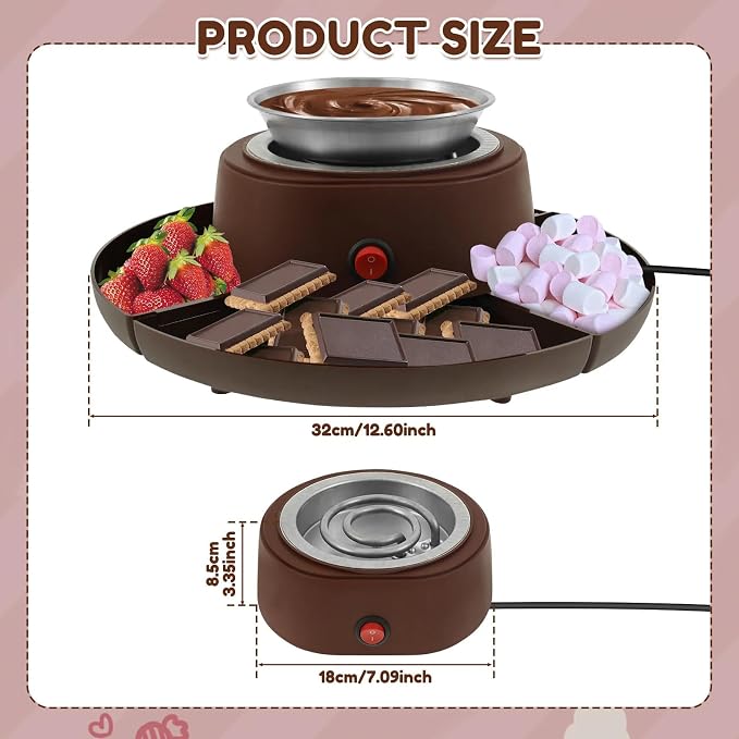 2 in 1 Smores Maker Tabletop Indoor Fondue Set, Smores Maker Tabletop Indoor Kit with Removable Trays & 4 Skewers Unique Couple Gift Set Idea, Parties, Date & Movie Night Supplies,Black