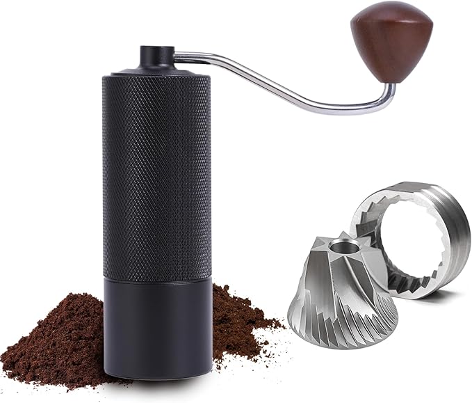 Manual Coffee Grinder, Portable Hand Coffee Mill - 25g Capacity | CNC Stainless Steel Conical Burr, Internal Adjustable Setting, For Espresso Pour Over French Press Travel Camping Office Home