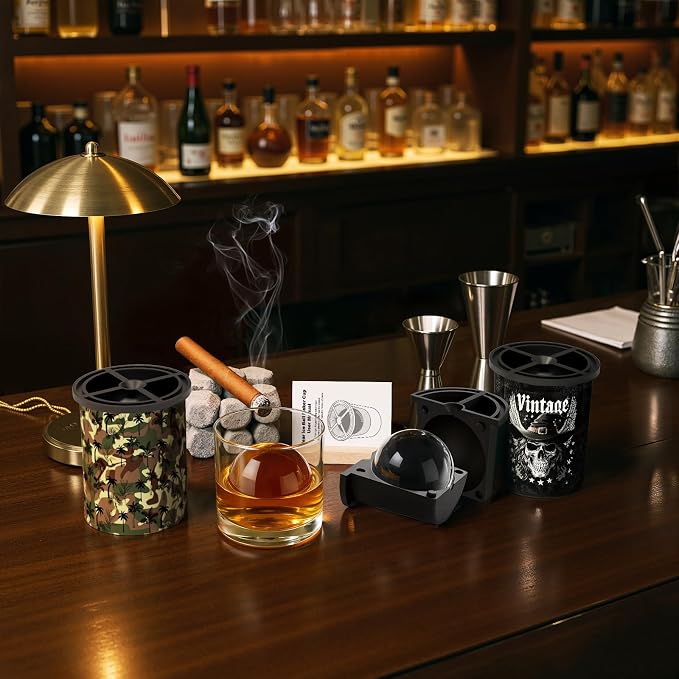 Clear Ice Cube Maker, 2 Pack Large Ice Cube Molds, Ice Ball Maker Mold for Whiskey Lover, 2.5" Stainless Steel Ice Maker, Non-bpa & Easy-release Old Fashioned Ice Cube Mold, Bourbon Gifts for Men