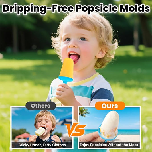 Silicone Popsicles Molds, BPA-Free Small Popsicle Mold for Kids, Toddler & Baby, Reusable Popsicle Molds, Mini Ice Pop Molds with Colorful Sticks, Ice Cream Molds, Homemade Ice Cream Molds(Red)
