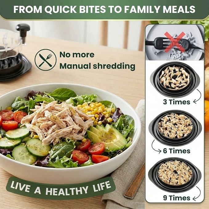 Tool Twist For Kitchen 10" | Manual Meat Shredder for Pulled Pork, Beef & Chicken Breast | BPA Free, Ergonomic Handle, Non-Slip Base | Desmenuzador de Pollo
