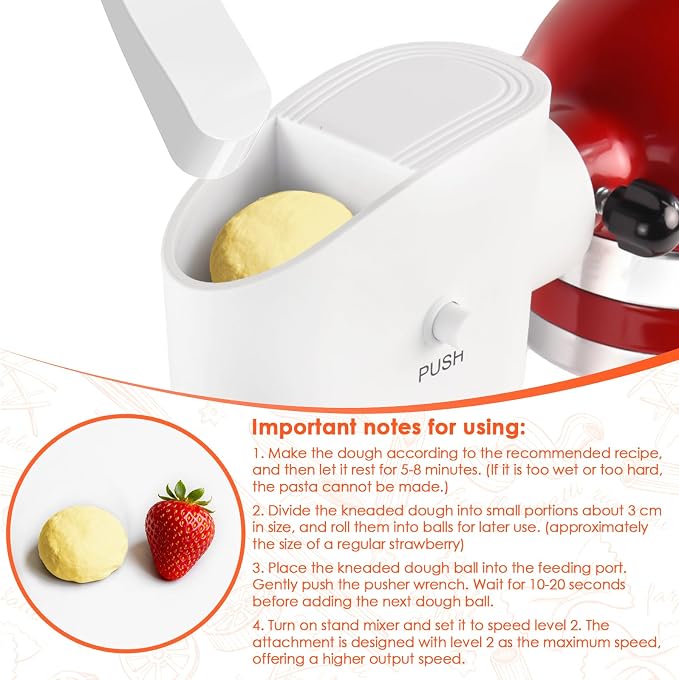 KITOART Pasta Press Attachment for Kitchenaid Stand Mixers, 7-in-1 Plates | Pasta Extruder Kit with 7 Plates for Spaghetti, Rigatoni, Macaroni, Lasagna, Bucatini, Fusilli, Easy for Fresh Homemade Pasta