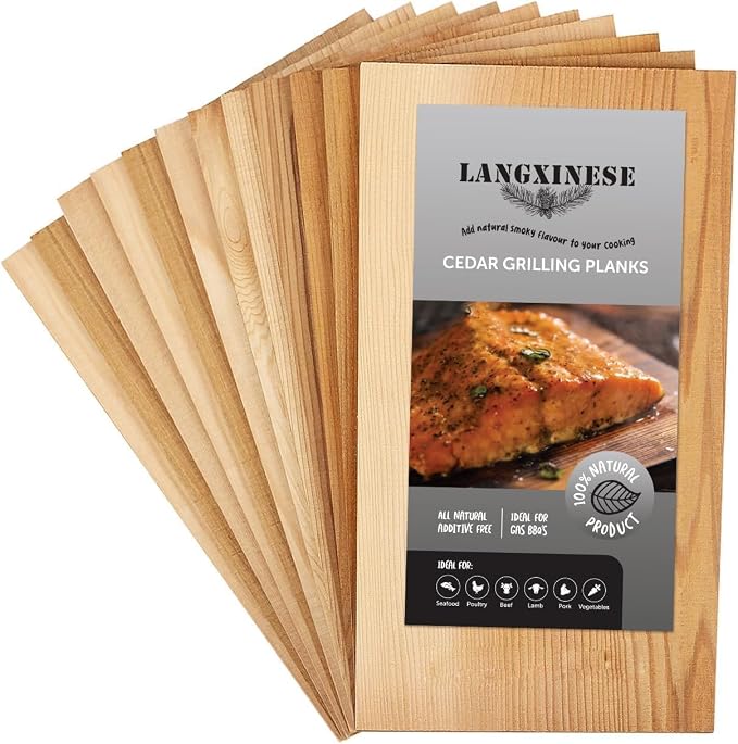 Bigger 13 PK, Cedar Planks for Grilling Salmon,11"x 5.5" Better Smoking, Add Smoky Flavor to Salmon, Veggies, Restaurant Quantity