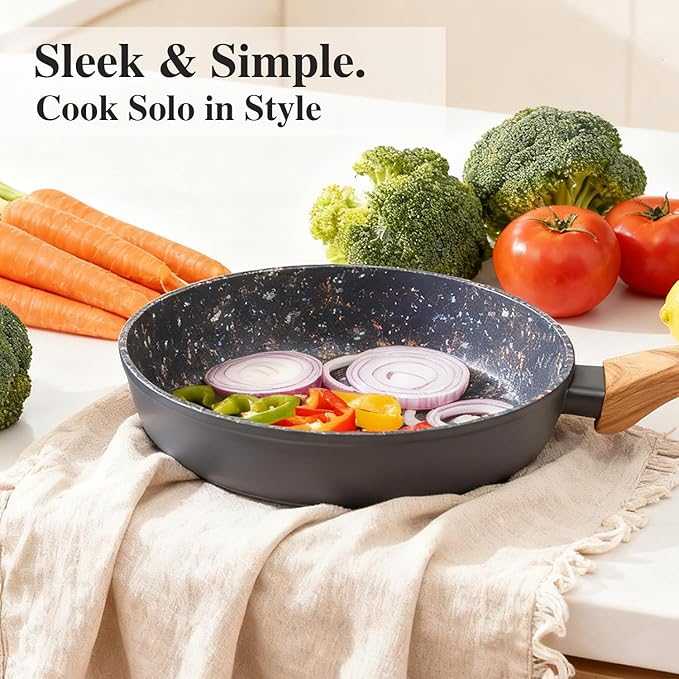 10.25 Inch Nonstick Frying Pan Skillet, Superior PFOA-Free & Non-Toxic Coating, 3mm Aluminum for Even Heat, Induction Compatible, Dishwasher Safe for Eggs & Pancakes