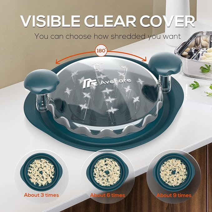 AveFare 11Inch Large Chicken Shredder Tool Twist - Meat Shredder twist | Visible Chicken Breast Shredder, Ergonomic Handle, Strong Anti-Slip Strip, BPA Free, Kitchen Gadgets for Pork Beef Chicken