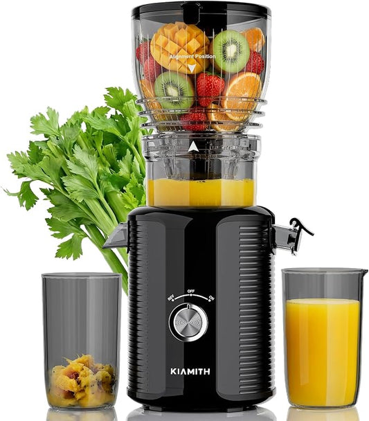 300W Cold Press Juicer with 5.8" Extra-Large Feed Chute | Slow Masticating Juicer Machines for Fruits and Vegetables, High Juice Yield, Easy to Clean, Family Use, BPA Free