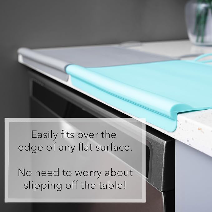 Table Tyke Placemat XL Silicone Baby Placemat with Teething Edge Bumper - Waterproof Toddler Table Mat for Eating, BPA Free, Dishwasher Safe (Pink)