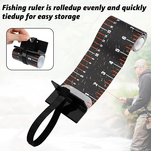 VioraWhite 2 Pcs 48 Inch Fishing Ruler Fishing Measuring Tape with Bump Board Waterproof Portable Roll up Fish Measuring Board Device Tool for Crappie Tuna Shark Swordfish