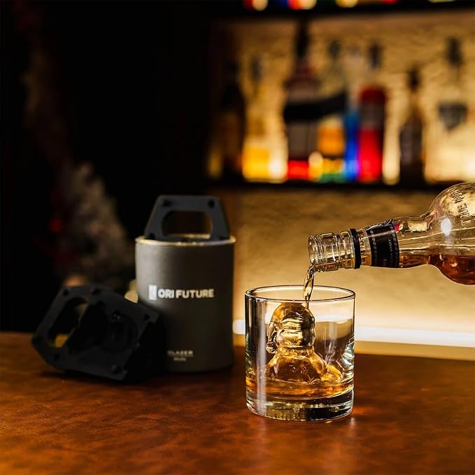 GLAZER mini, Clear Sphere Ice Mold, Snowman Ice Cube Maker for Whiskey
