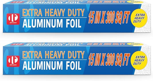 Superior Extra Heavy Duty Aluminum Foil 600 Sq Ft with about 30% More Thicker than Regular Heavy Duty Foil, 15" x 300 Sq Ft(Pack of 2)