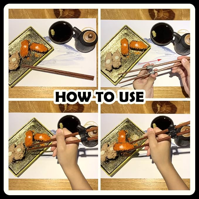 LYART 5 Pairs Reusable Training Chopsticks Beginners for Kids Adults Learners, Japanese Wooden Chopsticks Trainers Set, Dishwasher Safe, L8.86Inch (2.Tortoiseshell)