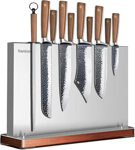 Home Kitchen Magnetic Knife Holder Without Knive Display Stand Magnetic Knife Block Rack Magnetic Stand with Strong Enhanced Magnet Multifunctional Storage Stainless Steel Knife Magnetic Strip