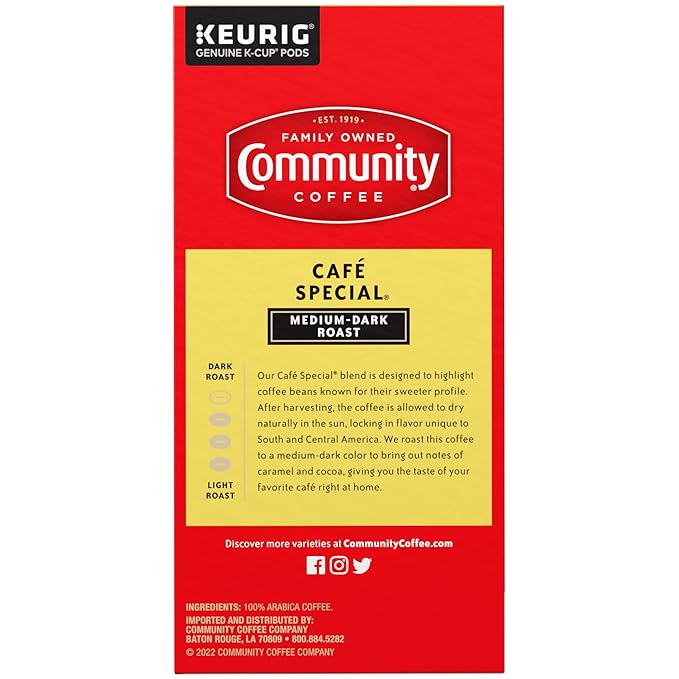 Community Coffee Café Special Medium-Dark Roast Single Serve Keurig K-Cup Pods 32 ct Box