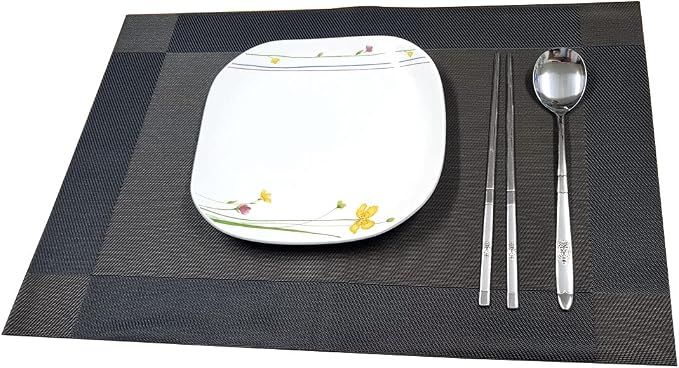 GARASANI Korean Traditional Cutlery Stainless Steel Spoons and Chopsticks Set (Silver Turtle)