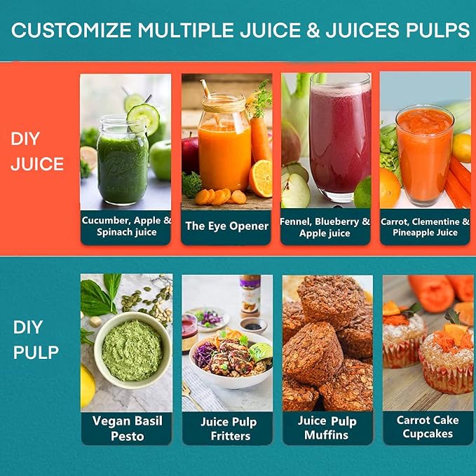 Juicer Machines, Juilist 3" Wide Mouth, Max 800W, 3-Speed 400W Easy-Clean | Max power 800W