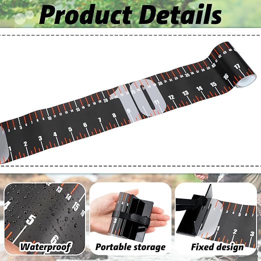 VioraWhite 2 Pcs 48 Inch Fishing Ruler Fishing Measuring Tape with Bump Board Waterproof Portable Roll up Fish Measuring Board Device Tool for Crappie Tuna Shark Swordfish