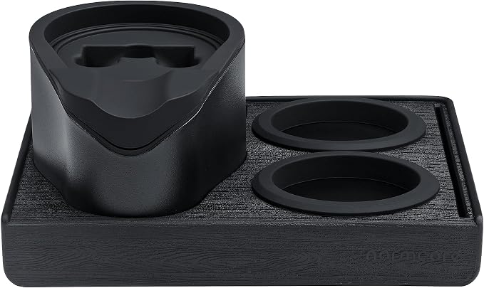 Normcore Espresso Tamping Station, 51mm 54mm Compact Tamping Station, Barista Corner Tamping Mat With Portafilter Stand, Coffee Tamper Holder Pad, Black