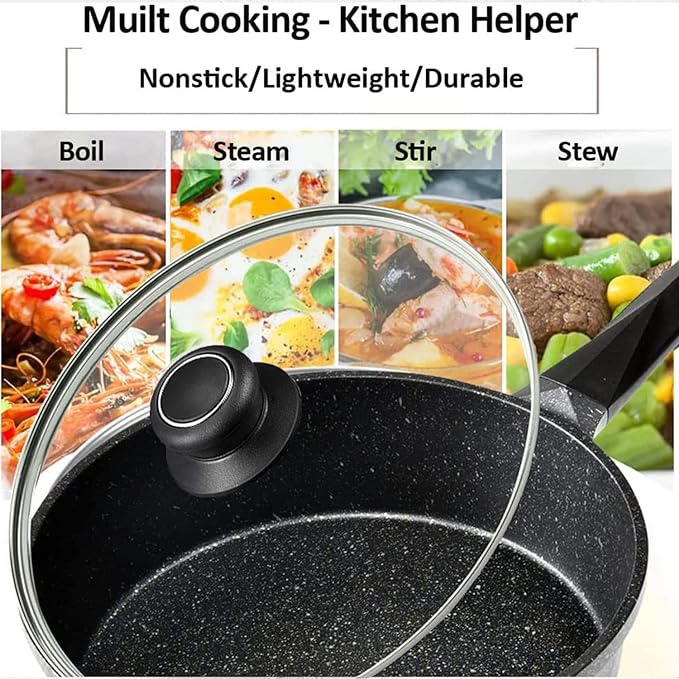 8 Inch Pan Lid, Tempered Glass Cover for Pots, Skillets & Frying Pan | Cookware & bakeware Lids, Heat-resistant Handle, Clear
