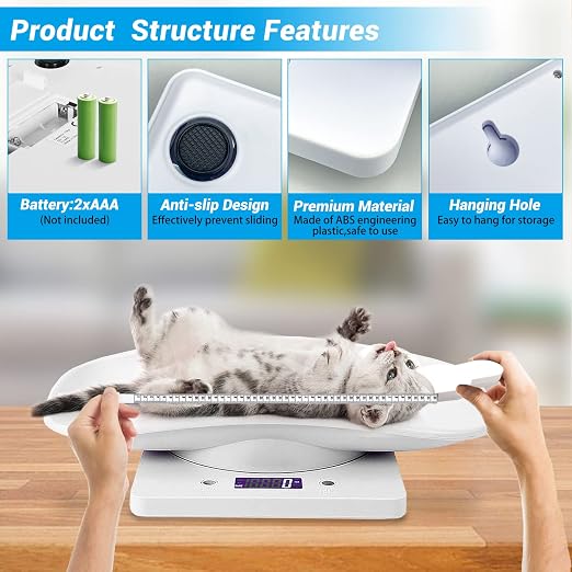 Digital Pet Scale,Puppy Scales for Weighing,Baby Scales for New Pets Only | Digital Small Animals Scales for Weighing,Whelping Supplies,Kitten Scale for Newborn Dog Cat Crawl Pet,Capacity up to 33 lb