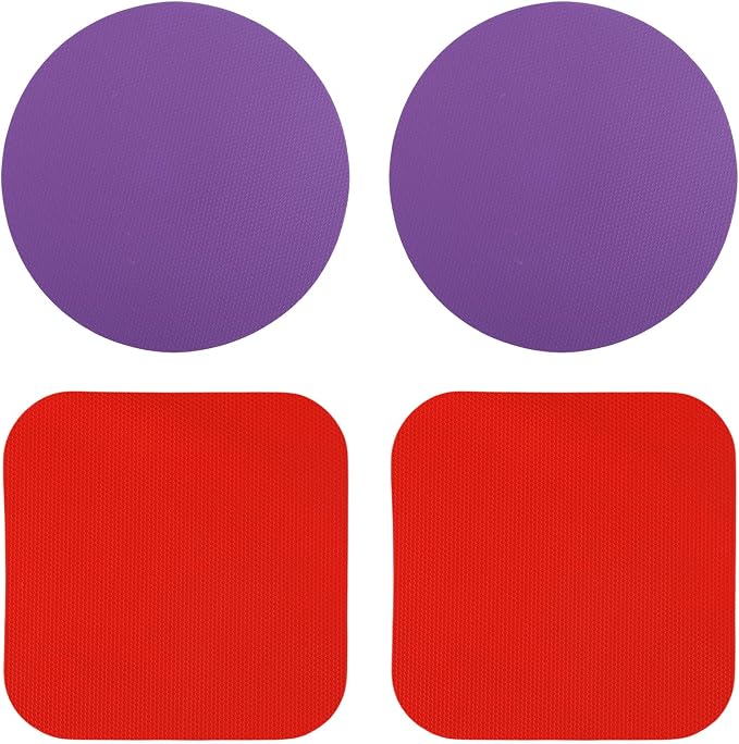 LUTER 4pcs Jar Opener Gripper Pad, Rubber Jar Opener Pad (Purple, Red) | Rubber Round & Square Jar Grippers Multi-function Jar Opener for Seniors with Weak Hands Kitchen Coasters
