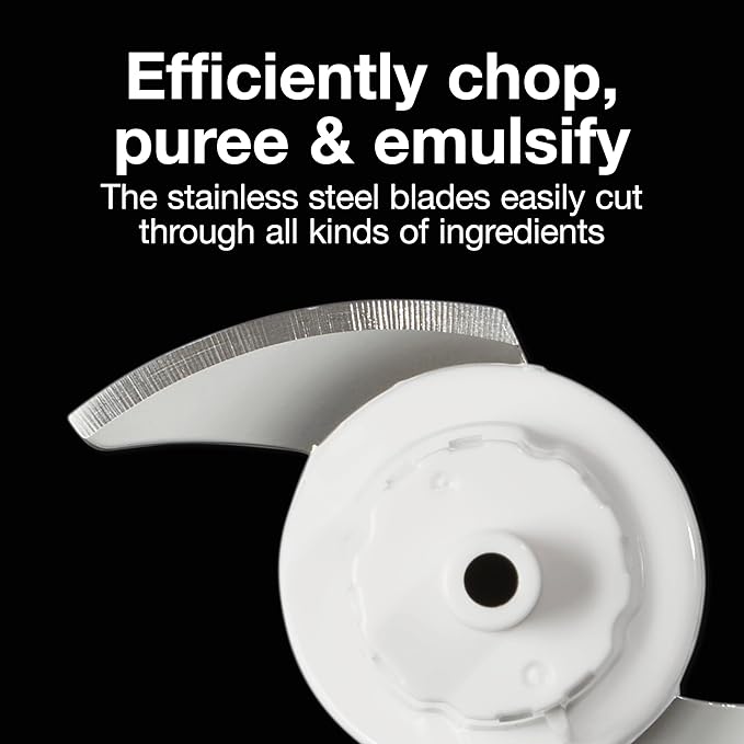 Proctor Silex Durable Electric Vegetable Chopper & Mini Food Processor | 1.5 Cup Bowl | Pulse Speed Control For Chopping, Puree & Emulsify | Stainless Steel Blades | Dishwasher Safe | White | 72500J
