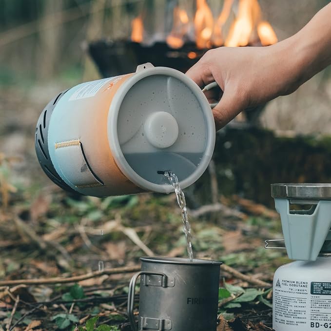 Fire-Maple Fixed Star 1 Backpacking and Camping Stove System, Multi 18oz | 30% Faster Boil with HX Base, Piezo Ignition, Compact & Durable, All-in-One Pot, Compatible with Most Canisters, Portable