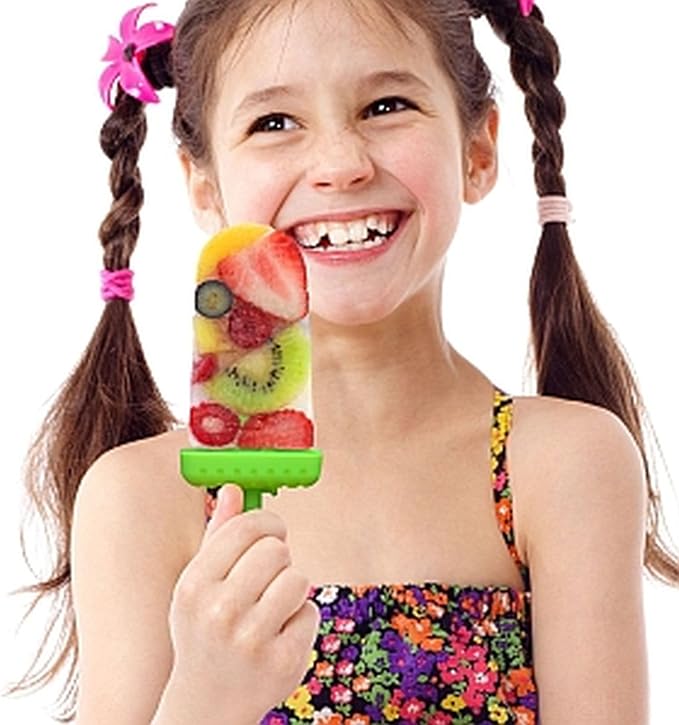 Popsicles Molds with Sticks 6 Individual Pieces BPA Free Popsicle Holders for Kids Reusable Plastic Ice Pop Mold with Silicone Funnel and Cleaning Brush by Mamasicles