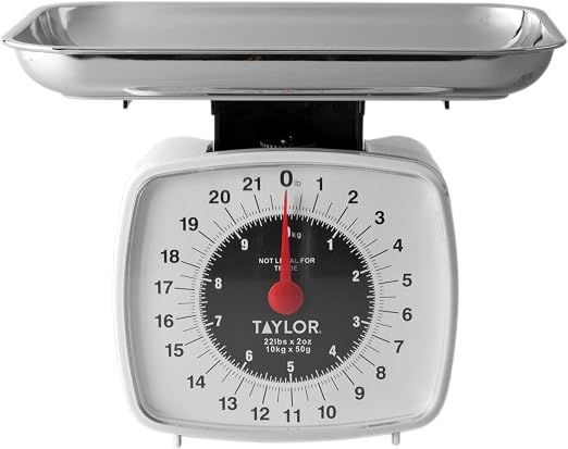 Taylor Analog Kitchen Scale Mechanical Food Scale, 22 lb Capacity, Multicolor(Pack of 6)