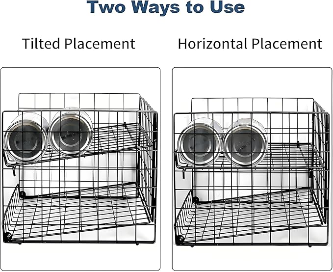 JKsmart 2-Tier Stackable Rack Organizer for Pantry, Adjustable Dispenser Holds Up to 88 Cans, Storage Holder for Various Ounces of Canned Drinks, Black, 3 Pack