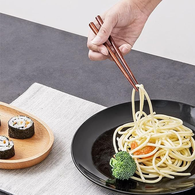 Wooden Spoon and Fork Set,AOOSY 4 Pcs Portable Wooden Utensils for Eating | Reusable Travel Cutlery Set with Wood Fork, Spoon, Chopsticks,9Inches
