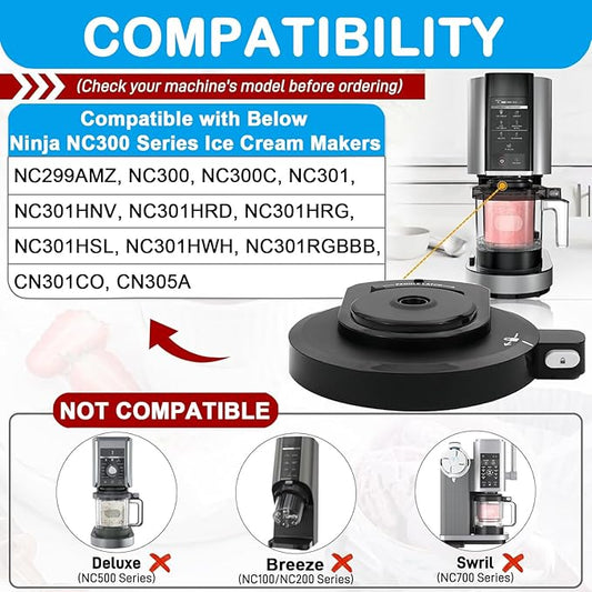 Outer Bowl Lid Replacement for Ninja Creami NC301 Ice Cream Maker, Reusable Creami Replacement Lid Compatible with Ninja Creamy NC301 NC300 NC299AMZ CN301CO Series, Ninja Creami Replacement Parts
