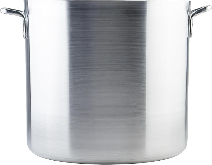 Winco 50 qt Elemental, Aluminum Stock Pot | Heavy-duty, Great for Stocks, Soups, Pasta and Batch Cooking