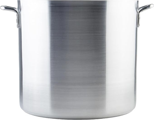 Winco 50 qt Elemental, Aluminum Stock Pot | Heavy-duty, Great for Stocks, Soups, Pasta and Batch Cooking
