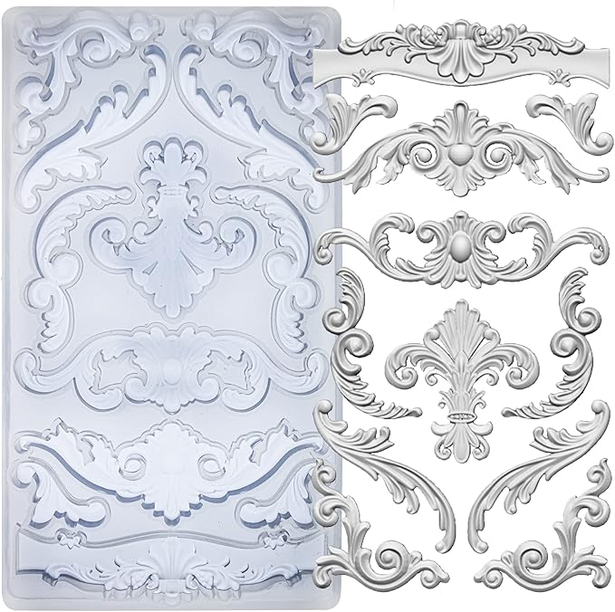 Scrollworks Mold for Polyclay Air Dry Clay Plaster
